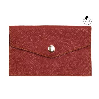 pochette enveloppe cuir graine upcycle brique jules & jenn