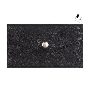pochette enveloppe cuir graine upcycle noir jules & jenn