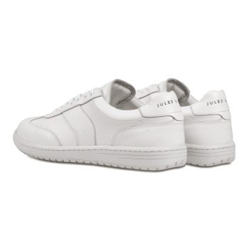 vue arriere tennis lacet cuir graine blanc jules & jenn