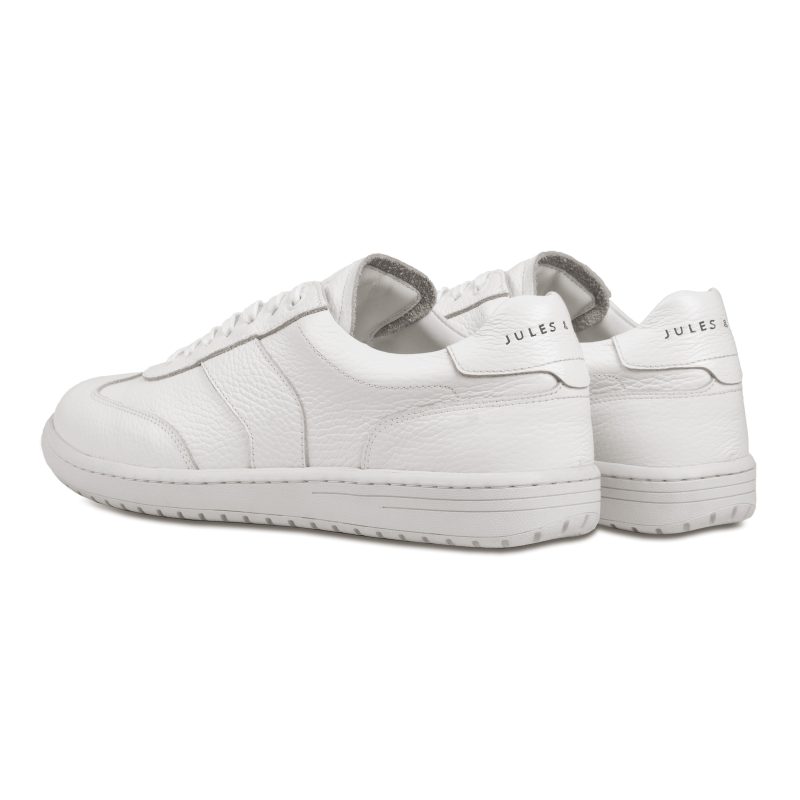 vue arriere tennis lacet cuir graine blanc jules & jenn