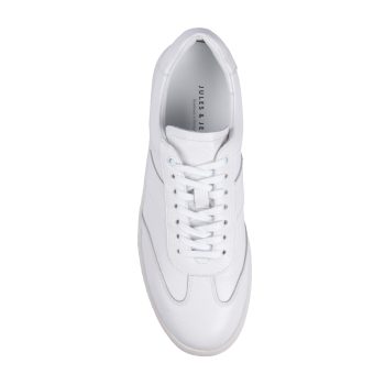 vue dessus tennis lacet cuir graine blanc jules & jenn