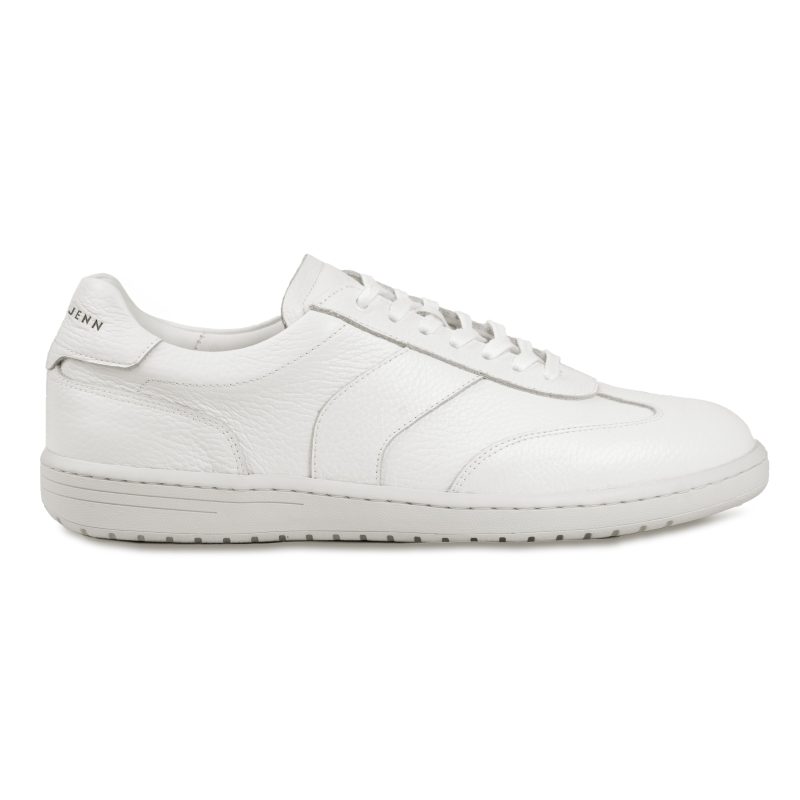 vue profil tennis lacet cuir graine blanc jules & jenn