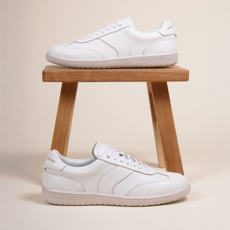 vue situation 2 tennis lacet cuir graine blanc jules & jenn
